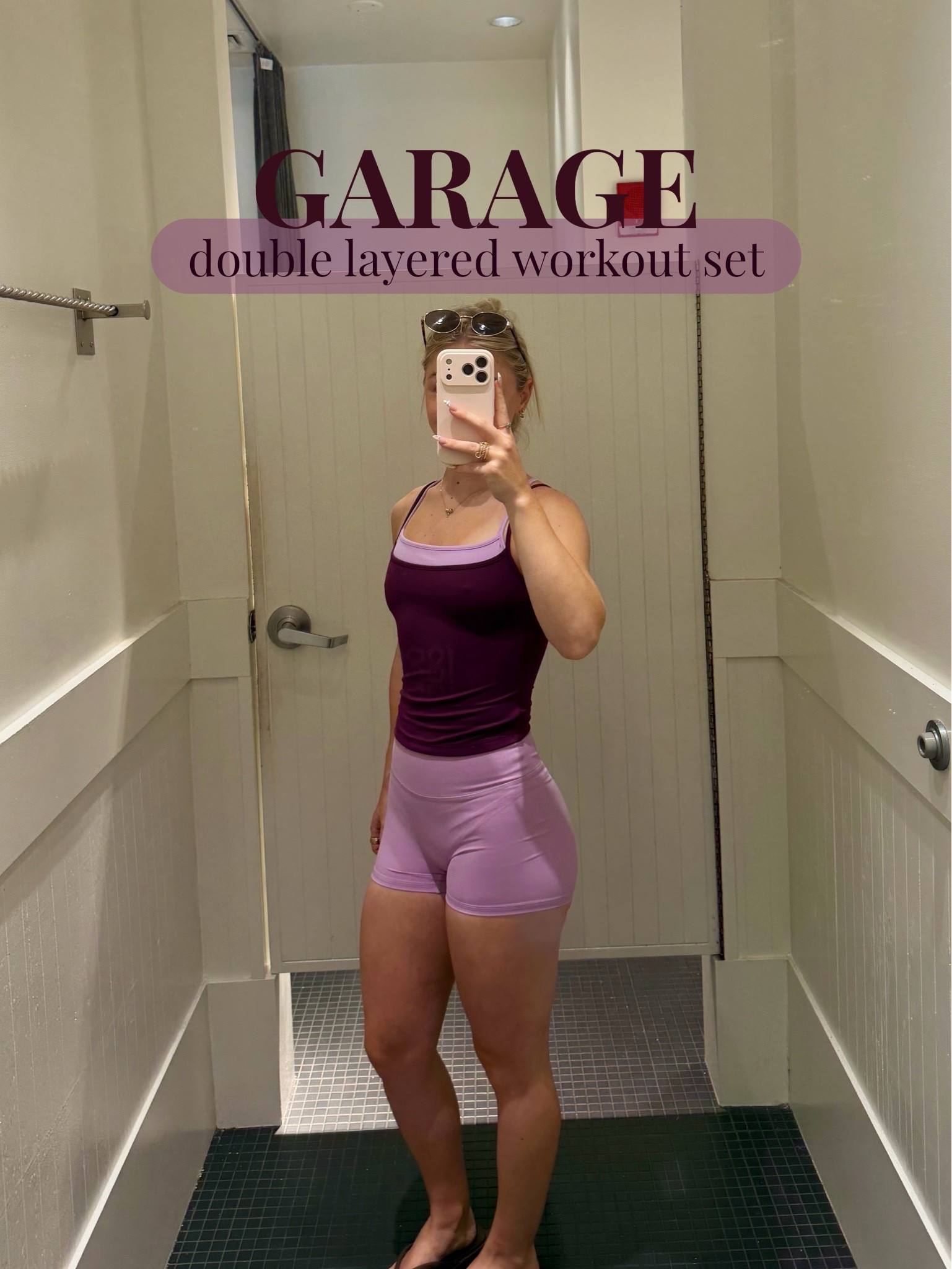garage burgundy & lilac trendy set: double layered tank + workout booty shorts in soft buttery material ⭐️💜

#LTKfitnessgoals #LTKPetite #LTKootd