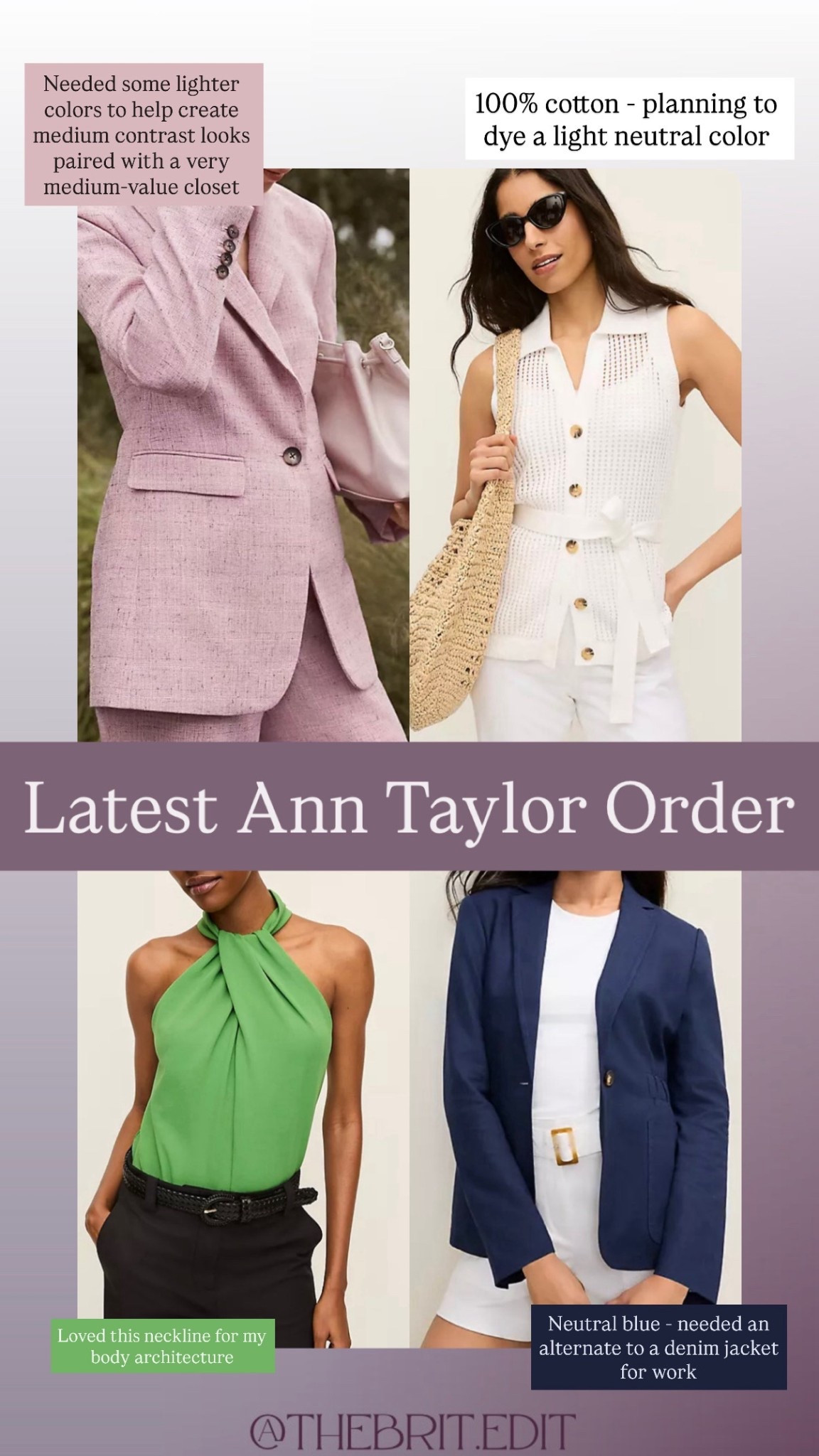 Recent Ann Taylor Order - a variety of pieces for a variety of reasons 

#LTKootd #LTKdayinmylife #LTKmomlife
