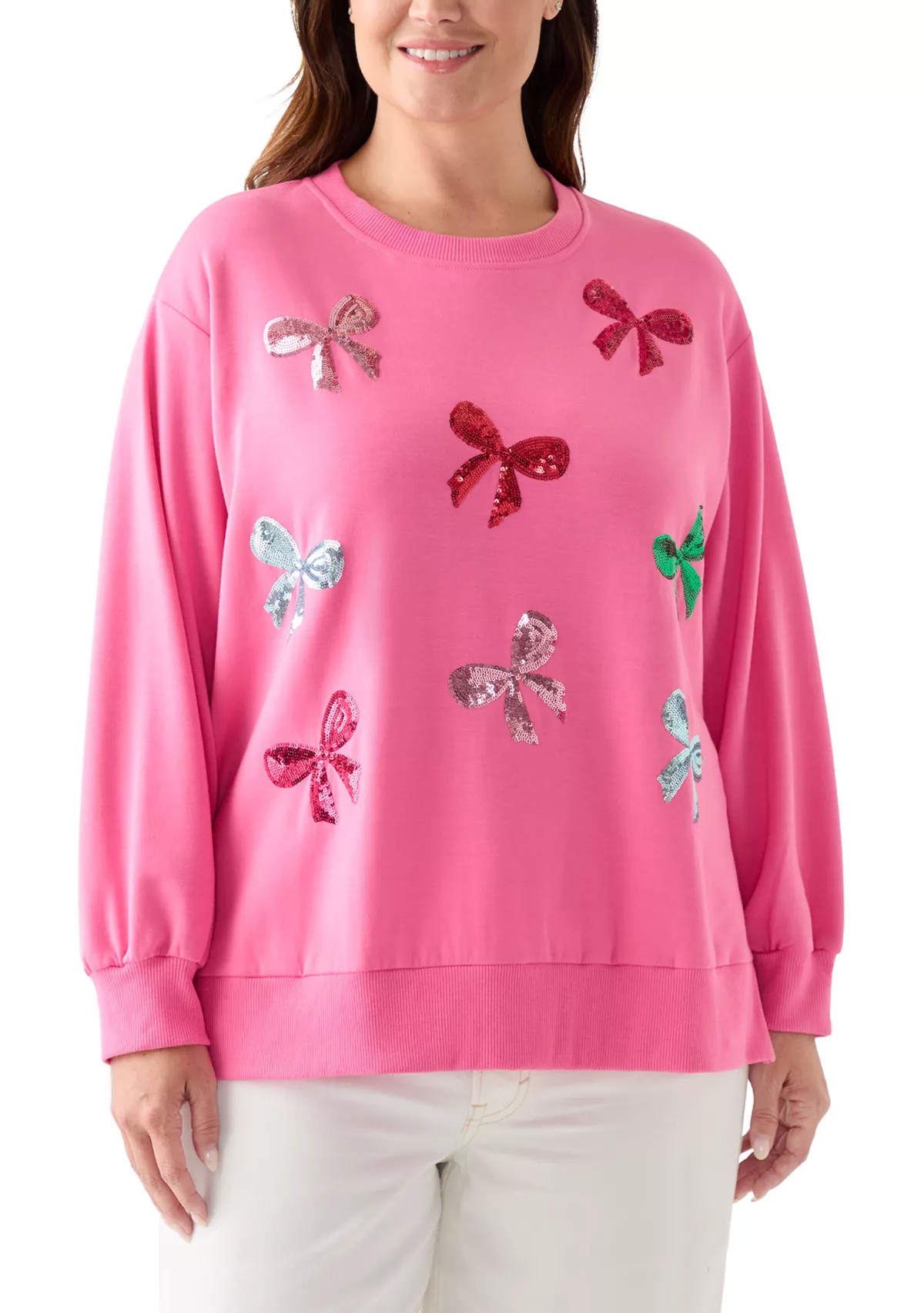 Plus Size Holiday Sequin Sweatshirt | Belk