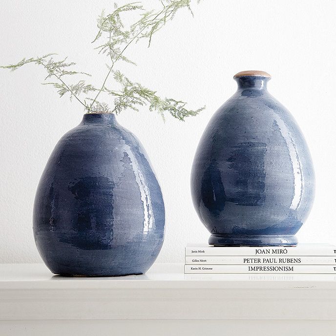 Ariel Terracotta Blue Vase | Ballard Designs, Inc.
