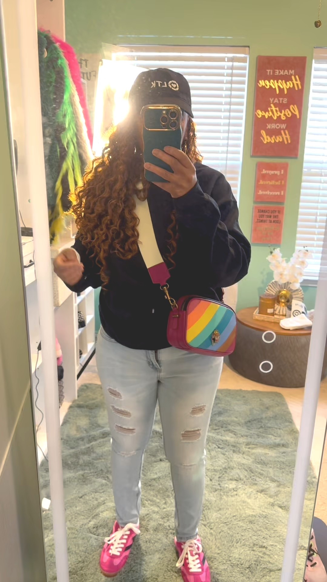 Blue jeans doing what blue jeans do best—snatched, classic, never trying too hard. Paired with my LTK sweatshirt + hat for that effortless “I just threw this on” energy (lies… I cared 😌).

Then BOOM—Kurt Geiger purse enters the chat. Because casual doesn’t mean boring, and a little luxury never hurt anybody. Finished off with tennis shoes because comfort is cute and we’re not suffering for fashion today.

This is the kind of outfit that runs errands, grabs coffee, and still looks like she has plans.
Casual. Confident. Main-character energy. 💙👟👜

#OOTD #LTKStyle #CasualButMakeItCute #KurtGeiger #DenimDoneRight

#LTKU #LTKootd #LTKgrwm