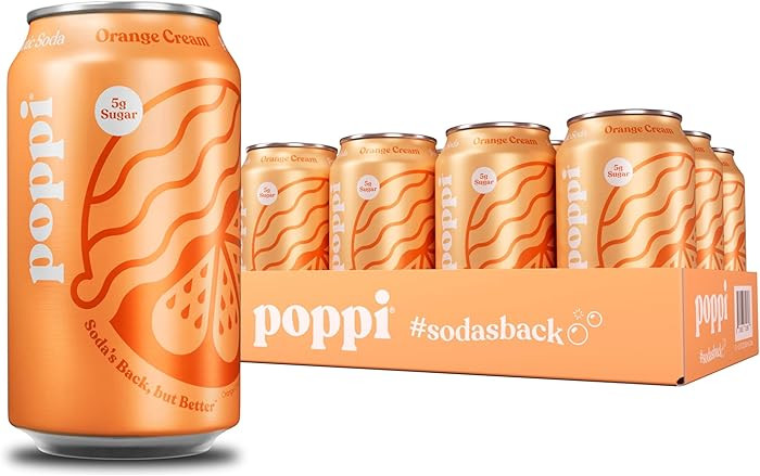 POPPI Sparkling Prebiotic Soda, Beverages w/Apple Cider Vinegar, Seltzer Water & Fruit Juice, Ora... | Amazon (US)