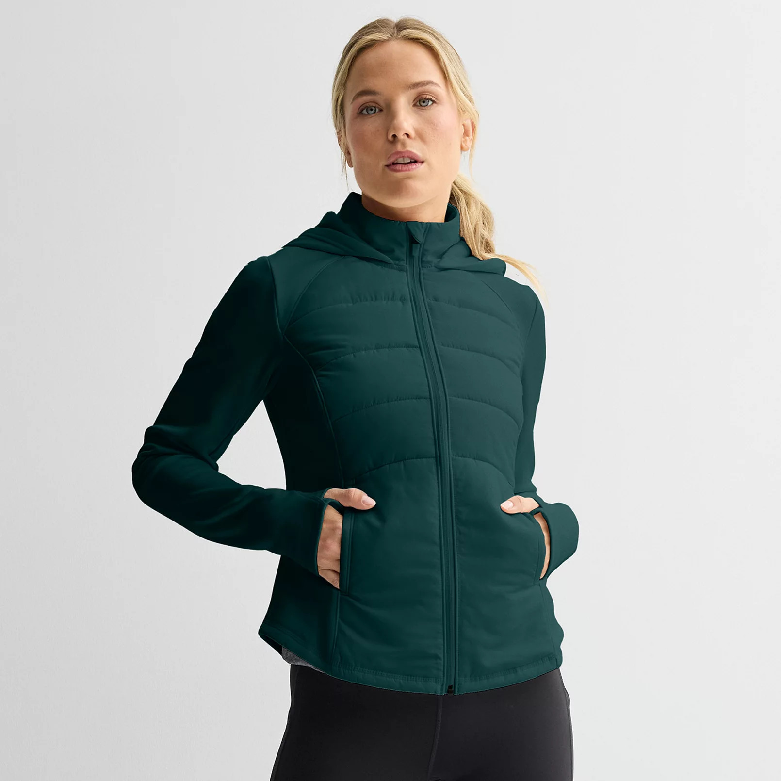 Women's Tek Gear® Hooded Mixed-Media Jacket | Kohl's
