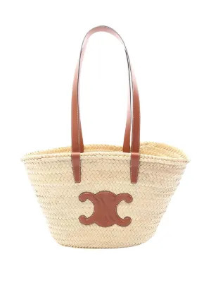 Celine Pre-Owned 2021-2026 Medium Raffia Cuir Triomphe Classic Panier Tote Bag | Neutrals | FARFE... | Farfetch Global