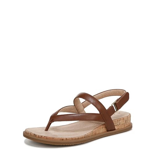 Naturalizer SOUL Women's Carolyn Flat Sandal Brown 8.5 M | Amazon (US)