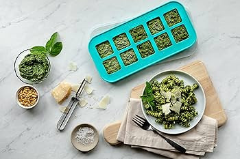Souper Cubes 2 Tablespoon / 1 Oz. Freezing Tray with lid, Aqua color, Pack of Two. Freeze Food, I... | Amazon (US)