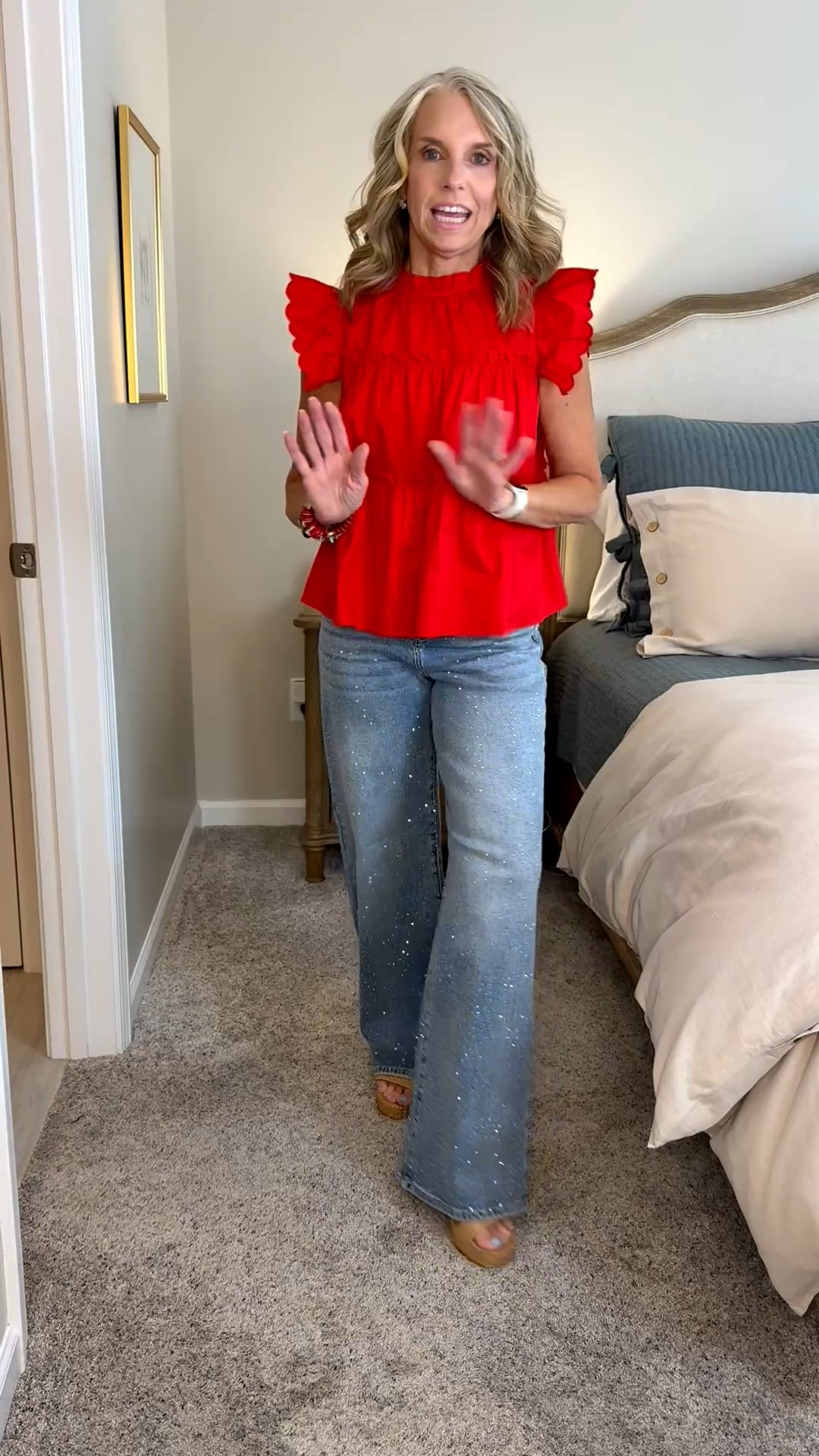 Wearing XS top and 26 jeans. Game day collection launched today @Avara

#LTKdayinmylife #LTKootd #LTKOver40