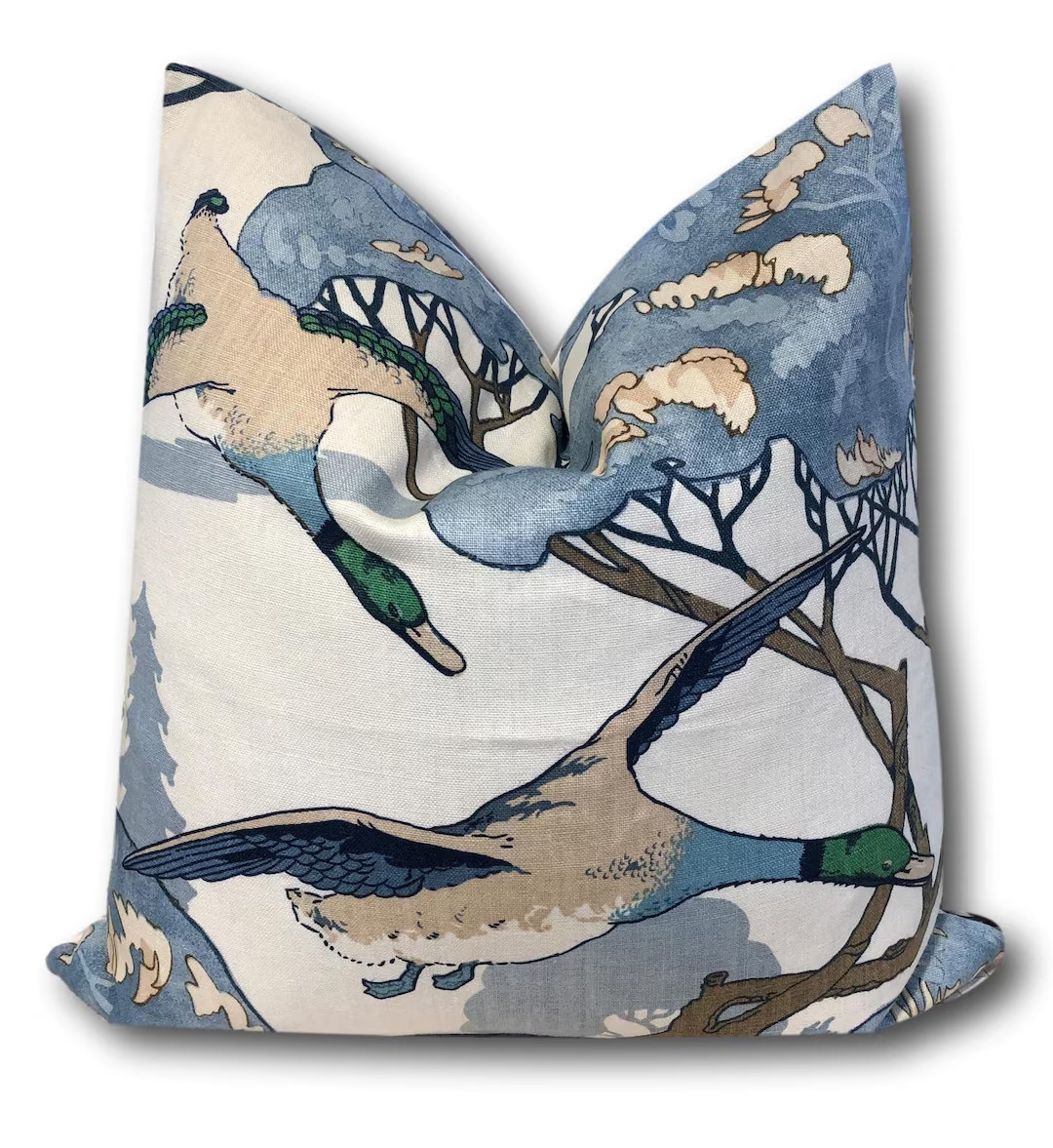 Lee Jofa Flying Ducks in Blue Pillow Covers Hunting Pillow Cover Sportsman Pillow Cover Blue Bird... | Etsy (US)