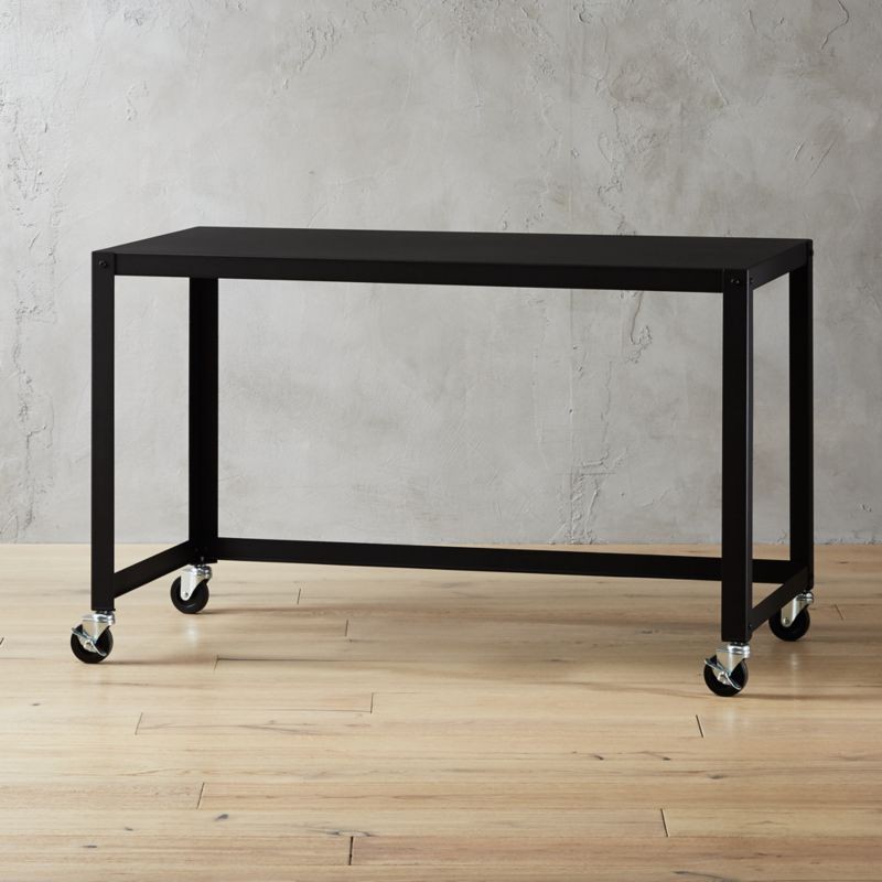 Go-Cart Black Rolling Desk + Reviews | CB2 | CB2