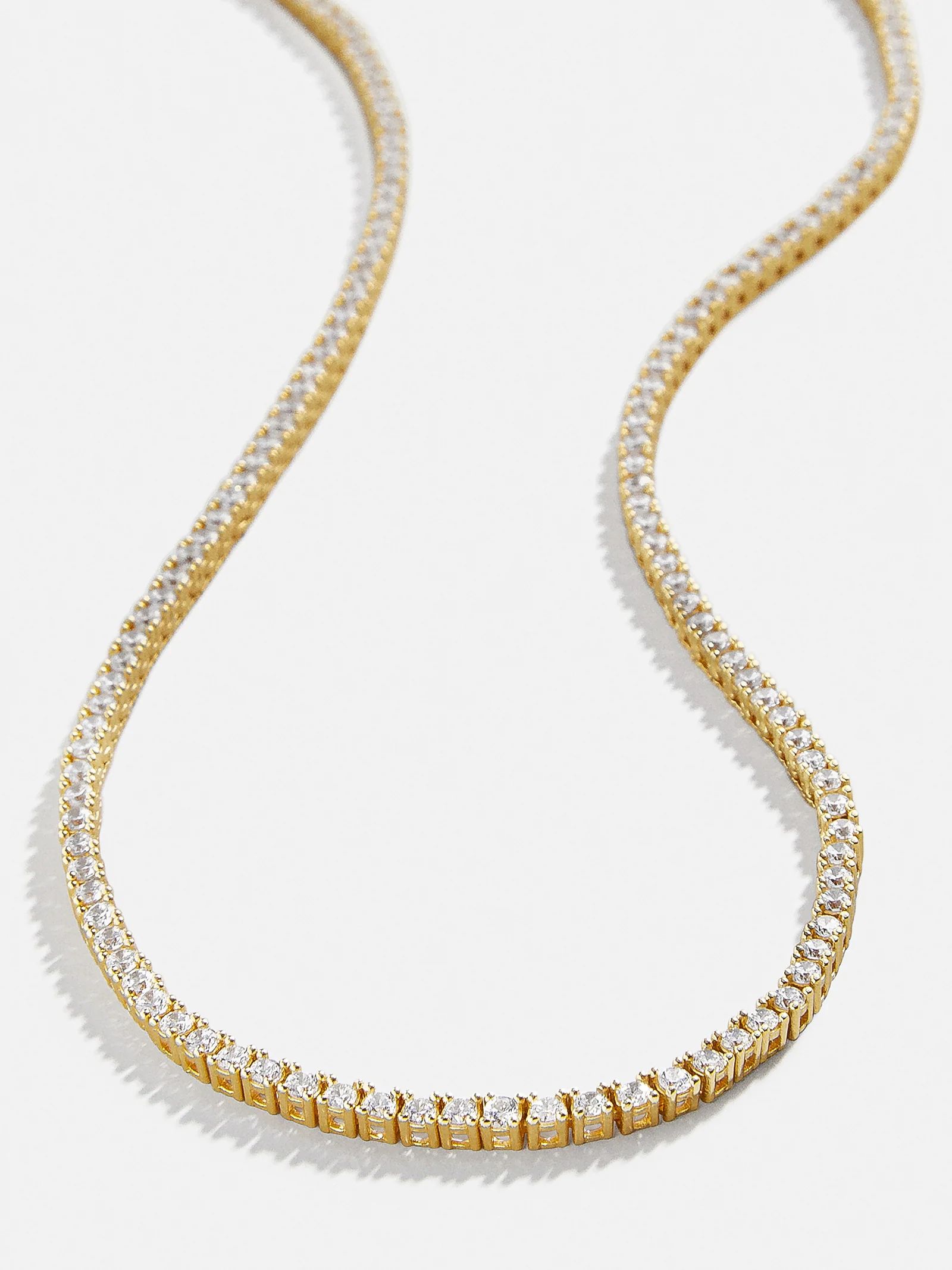 Bennett 18K Gold Tennis Necklace - 18K Gold Plated Sterling Silver | BaubleBar (US)