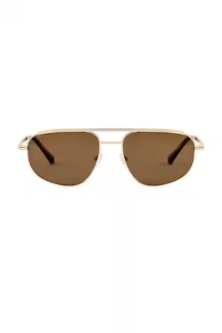 Banbe The Halle Sunglasses in Gold & Brown from Revolve.com | Revolve Clothing (Global)