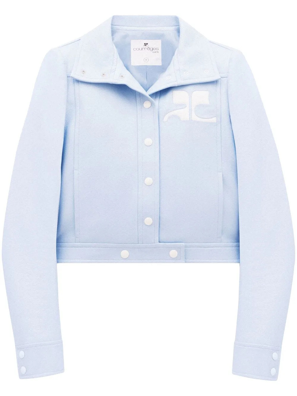 Courrèges logo-patch press-stud Jacket - Farfetch | Farfetch Global