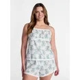 Joyspun Women's Sleep Cami and Shorts Set with Lace Trim, Sizes XS-3X | Walmart (US)