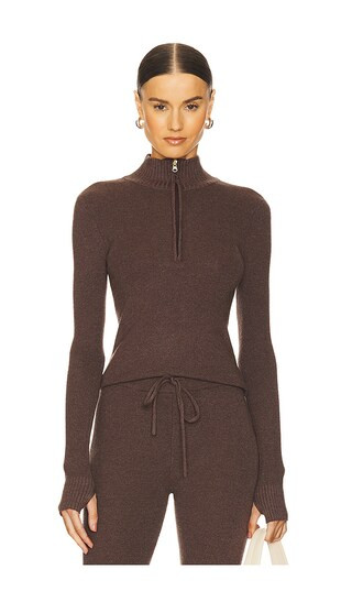 Chalet Half Zip Pullover in Deep Brown | Revolve Clothing (Global)