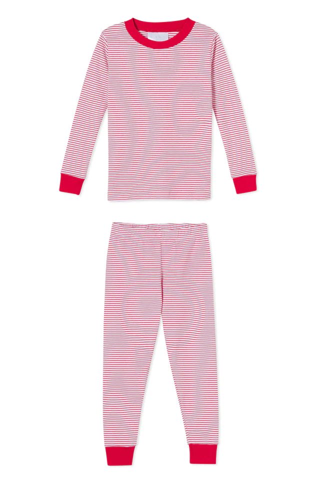 Kids Long-Long Set in Classic Red | LAKE Pajamas