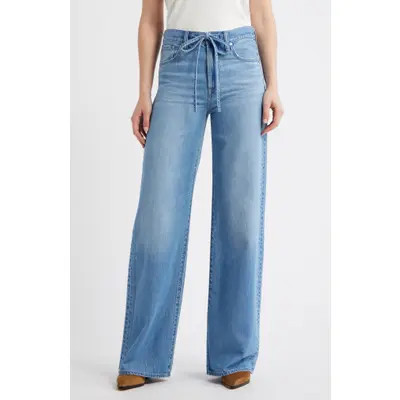 Madewell Airy Denim Drawstring Ultimate Wide Leg Jeans in Mobridge Wash at Nordstrom, Size 23 | Nordstrom