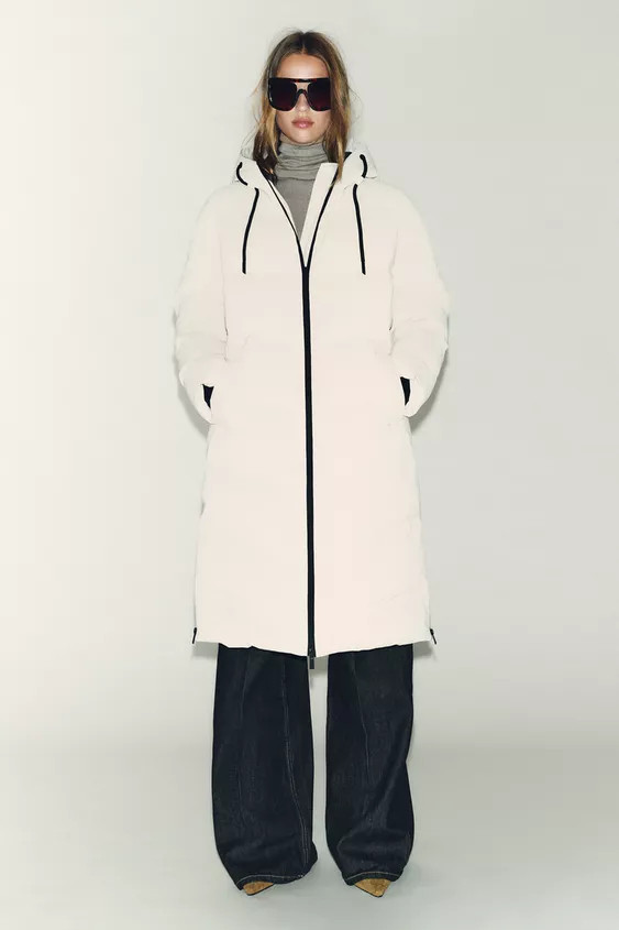 LONG RUBBERIZED WINDPROOF HOODED ANORAK | Zara Canada
