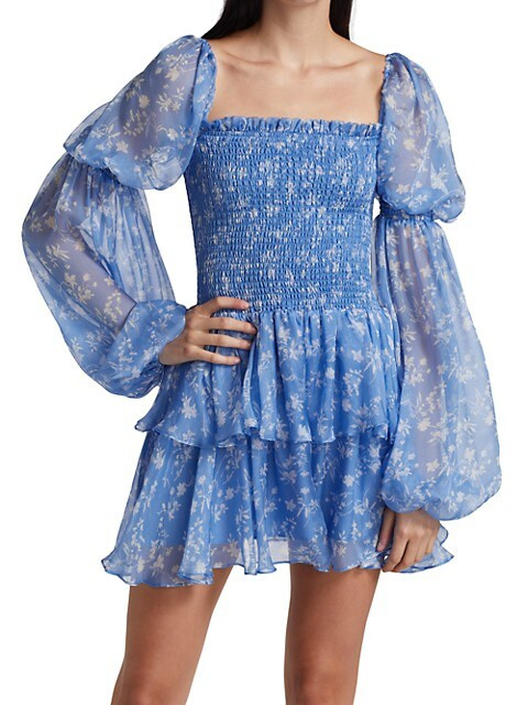Alexa Tiered Floral Mini-Dress | Saks Fifth Avenue