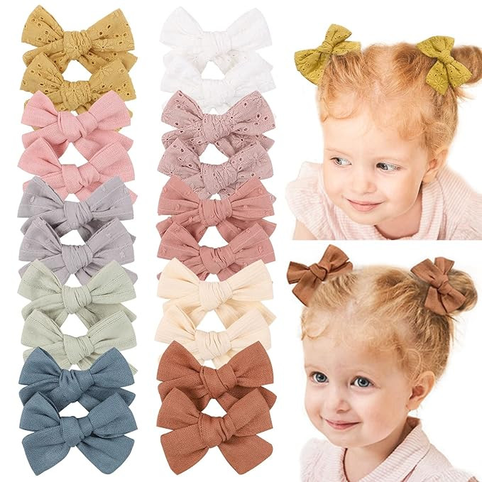 20pcs Baby Girl Hair Bows Clips Fully Lined Barrettes Hair Accessories for Little Girls Toddler K... | Amazon (US)