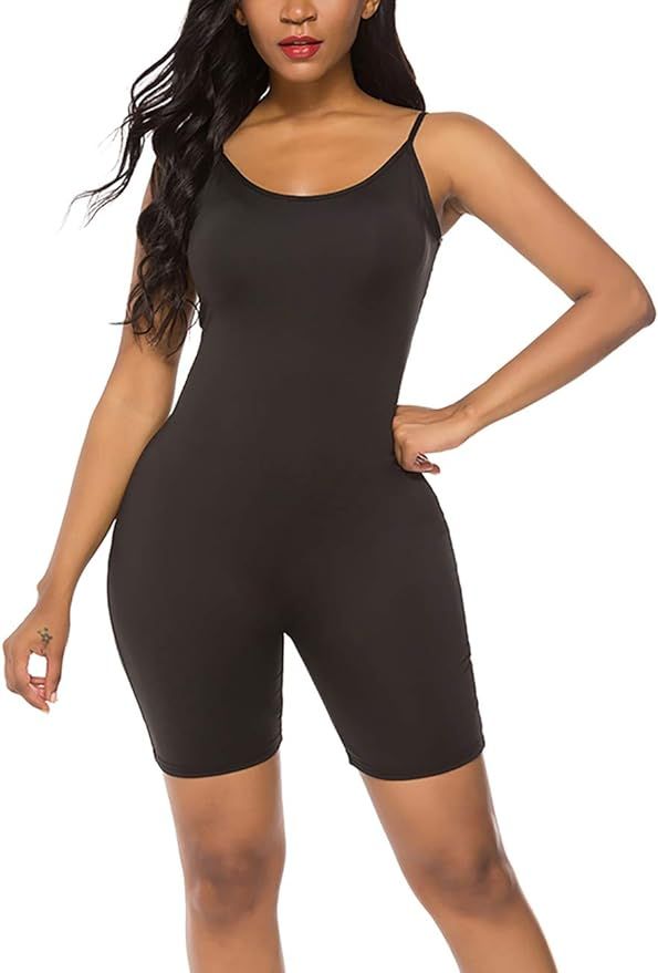 Amiliashp Women's Spaghetti Strap Tank Top Short Jumpsuit Rompers Bodysuit One Piece Catsuit | Amazon (CA)