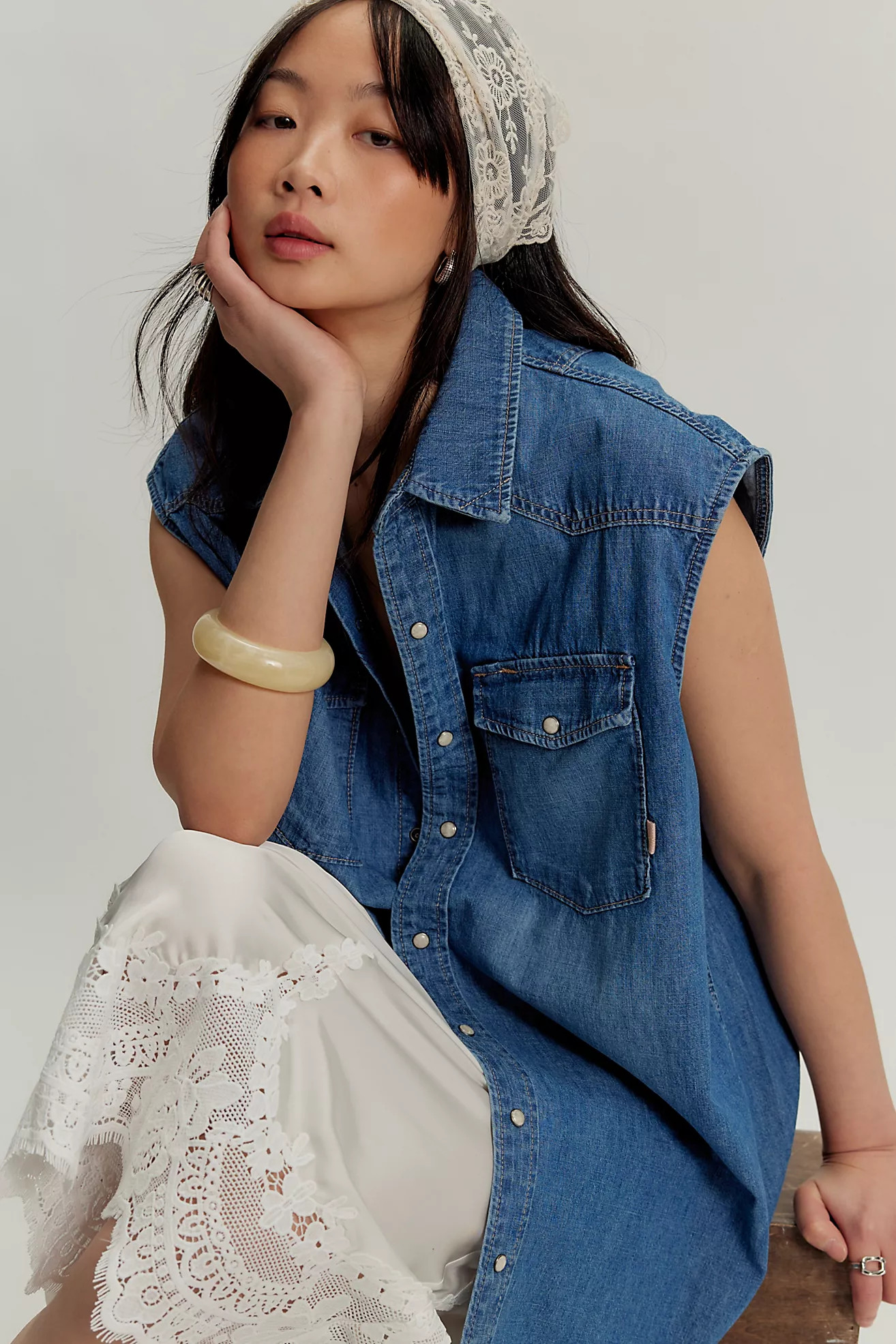 We The Free Sadie Denim Top | Free People (Global - UK&FR Excluded)