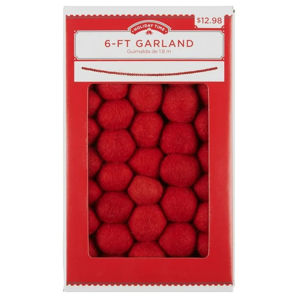 6FT WOOL GARLAND RED - Walmart.com | Walmart (US)