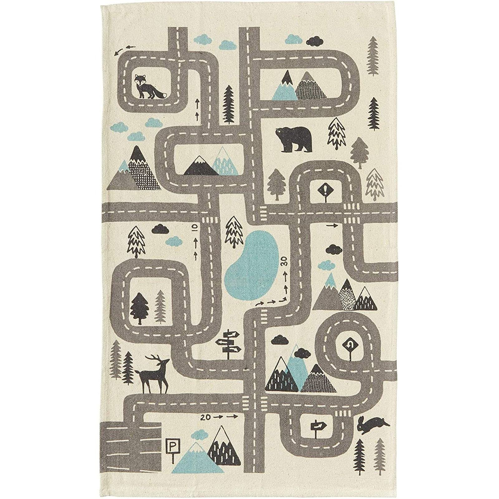Woodland Rug for Playroom, Toy Car Play Mat for Kids (Grey, Blue, 3 x 5 Ft) | Amazon (US)