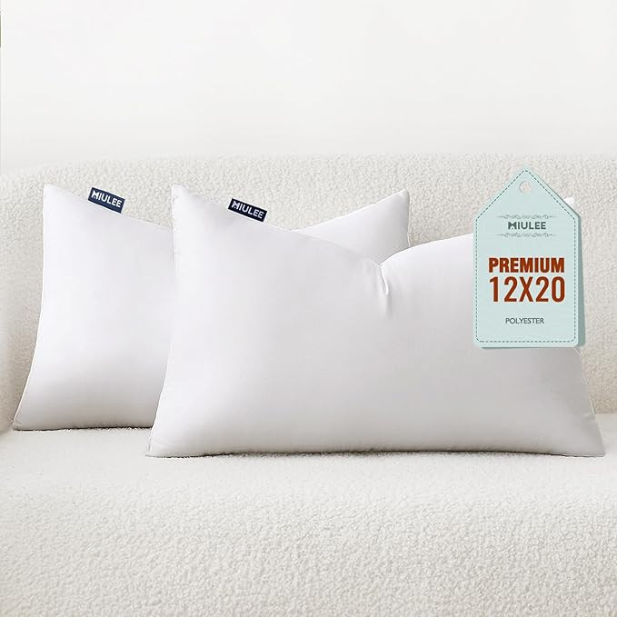 MIULEE 12x20 Inches Pillow Inserts Pack of 2, Decorative Throw Pillow Inserts for Couch | Amazon (US)