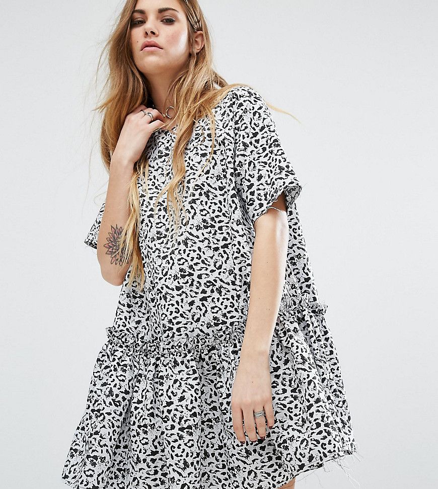 Reclaimed Vintage Smock Dress In Leopard - White | Asos DK