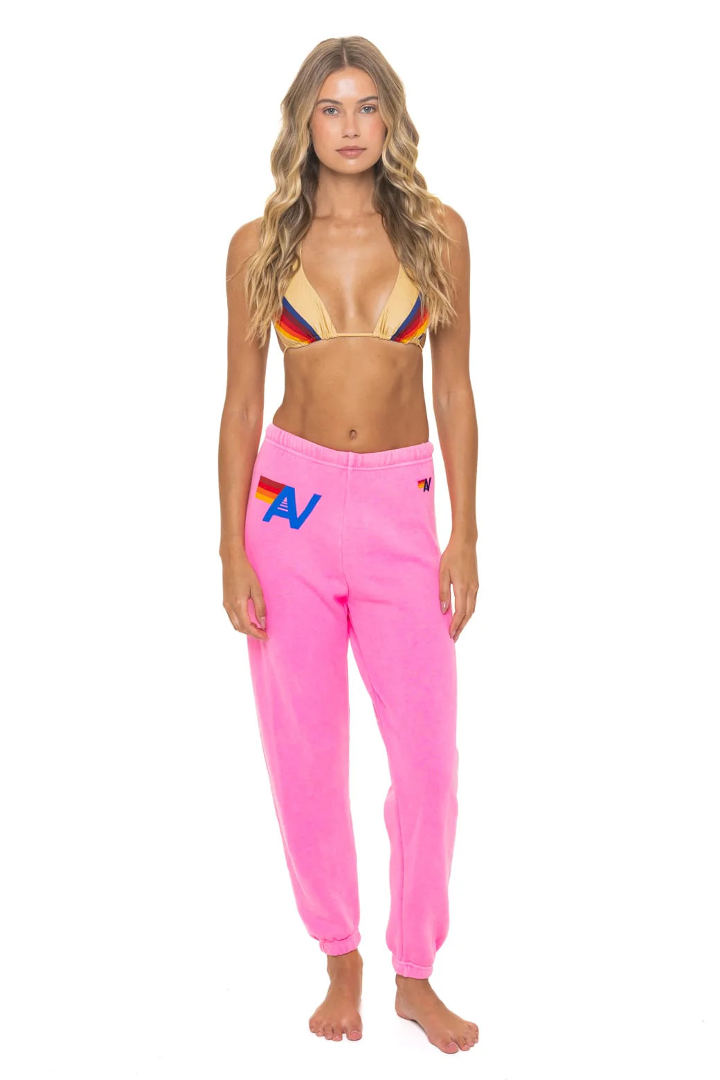 Women's Logo Sweatpants Neon Pink - Premium Joggers | Aviator Nation | Aviator Nation