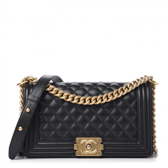 Caviar Quilted Medium Boy Flap Black | Fashionphile