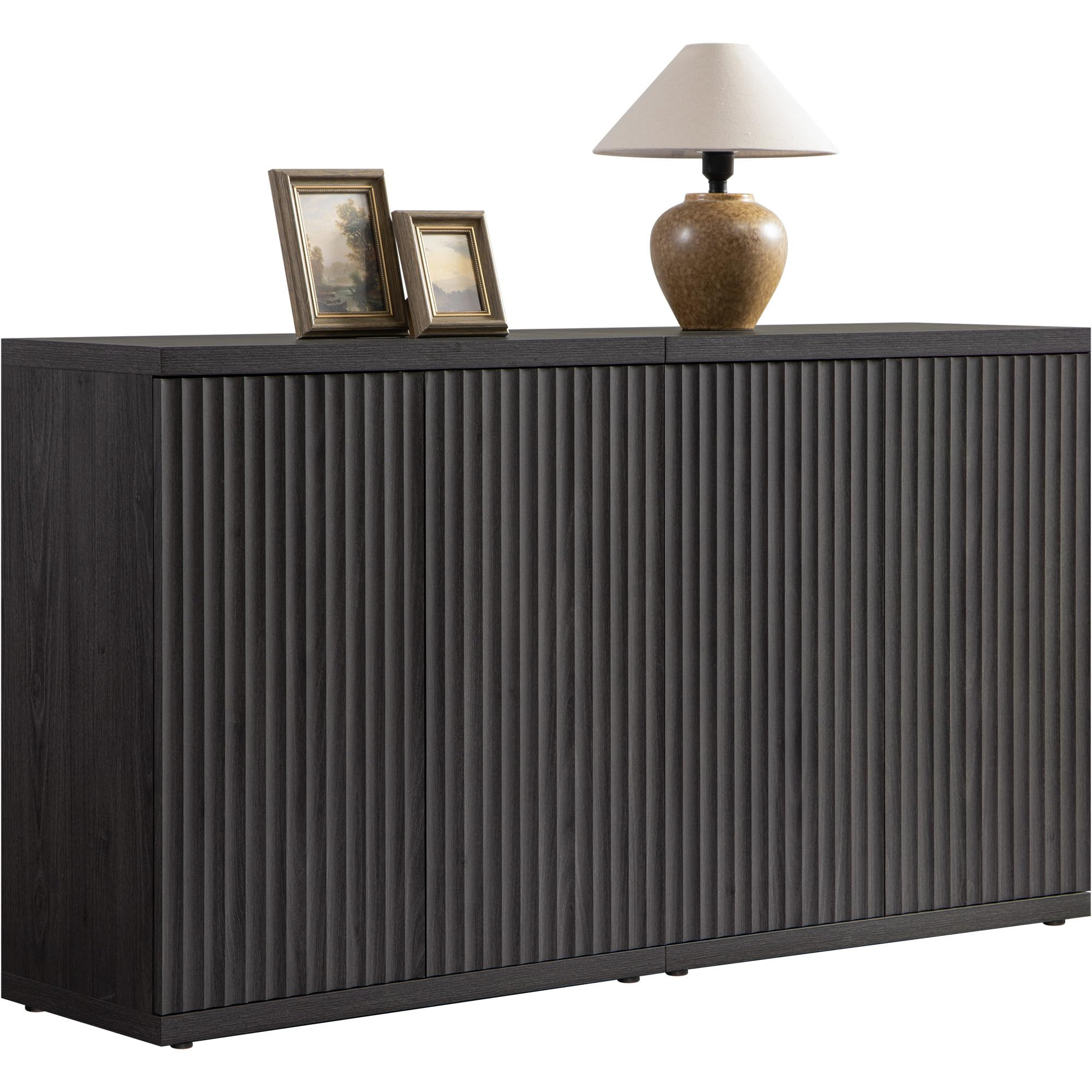 SICOTAS Buffet Cabinet with Storage Accent Sideboard Modern Credenza with Doors & Shelves Fluted ... | Amazon (US)