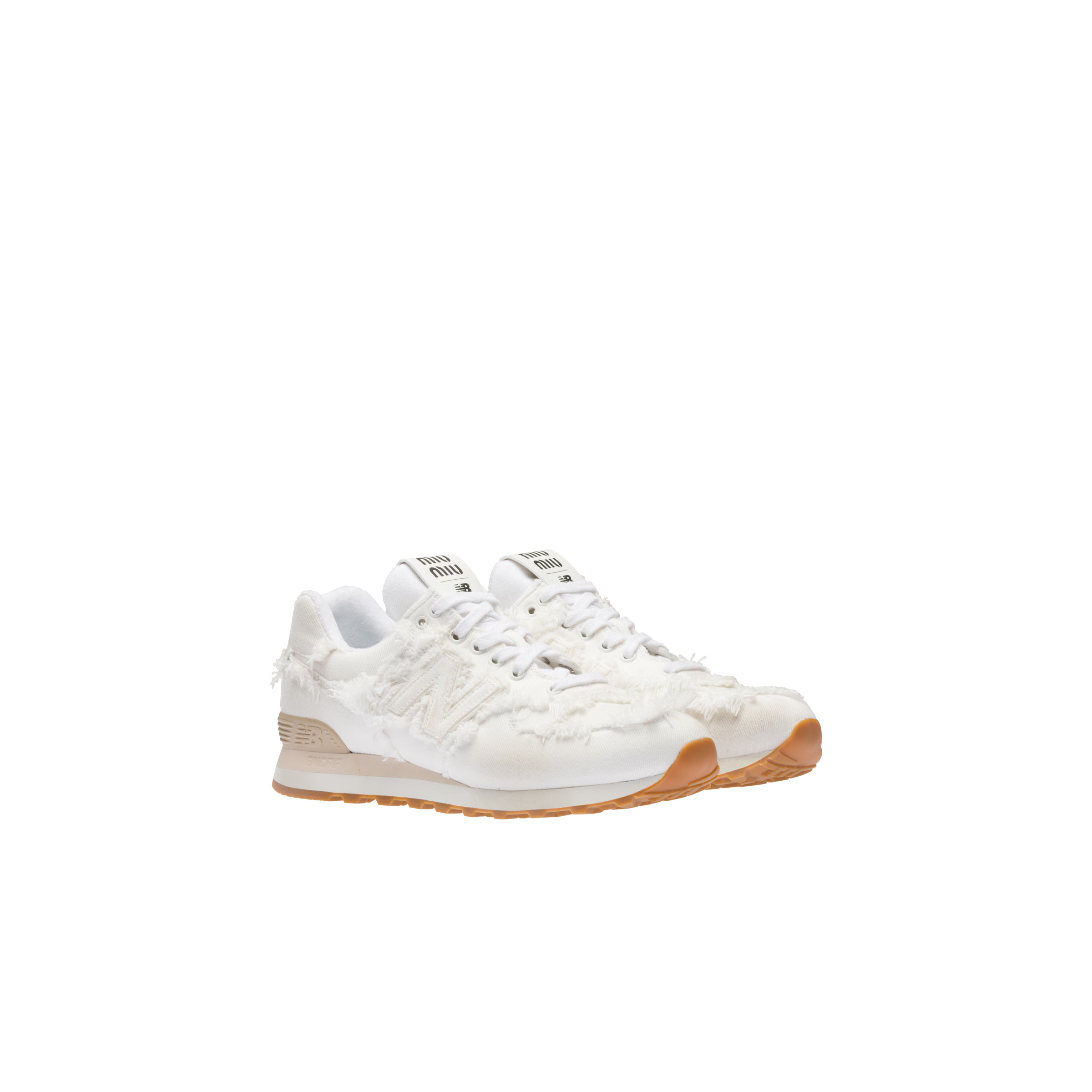 White New Balance 574 x Miu Miu denim sneakers | MIU MIU | Miu Miu US