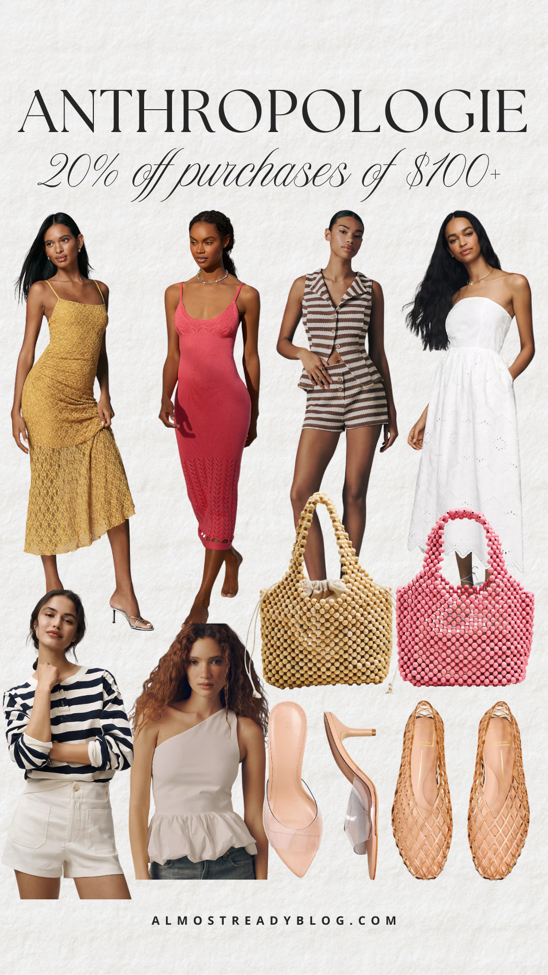 ANTHROPOLOGIE sale, use code AMANDAW20 for 20% off purchases of $100+ @Anthropologie.

vacation style, white dress, summer fashion, jelly flats, clear heels, dinner date dress, vacation dress, vacation must haves, amanda west, almostreadyblog

#LTKOver40 #LTKSaleAlert