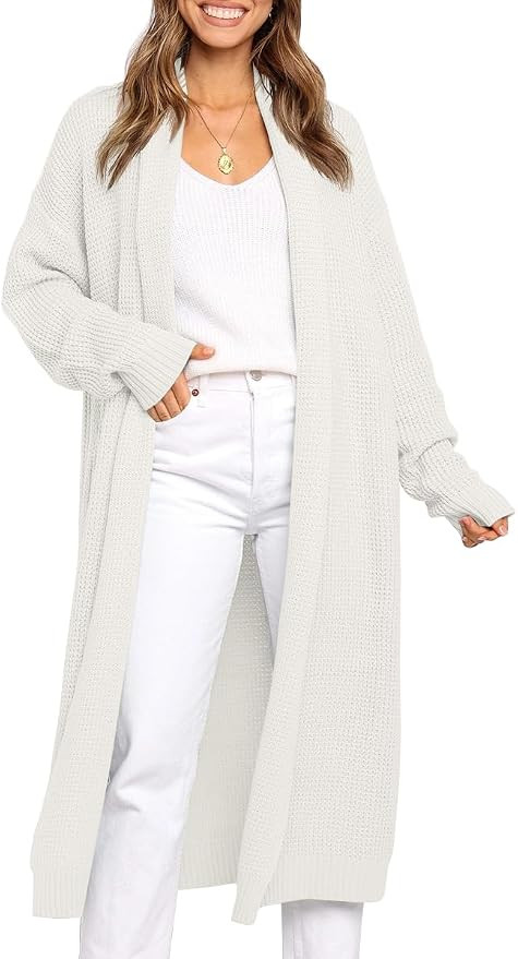 LILLUSORY Long Cardigan Sweaters Women Fall Oversized Coat | Open Front Cozy Chunky Knit Winter B... | Amazon (US)