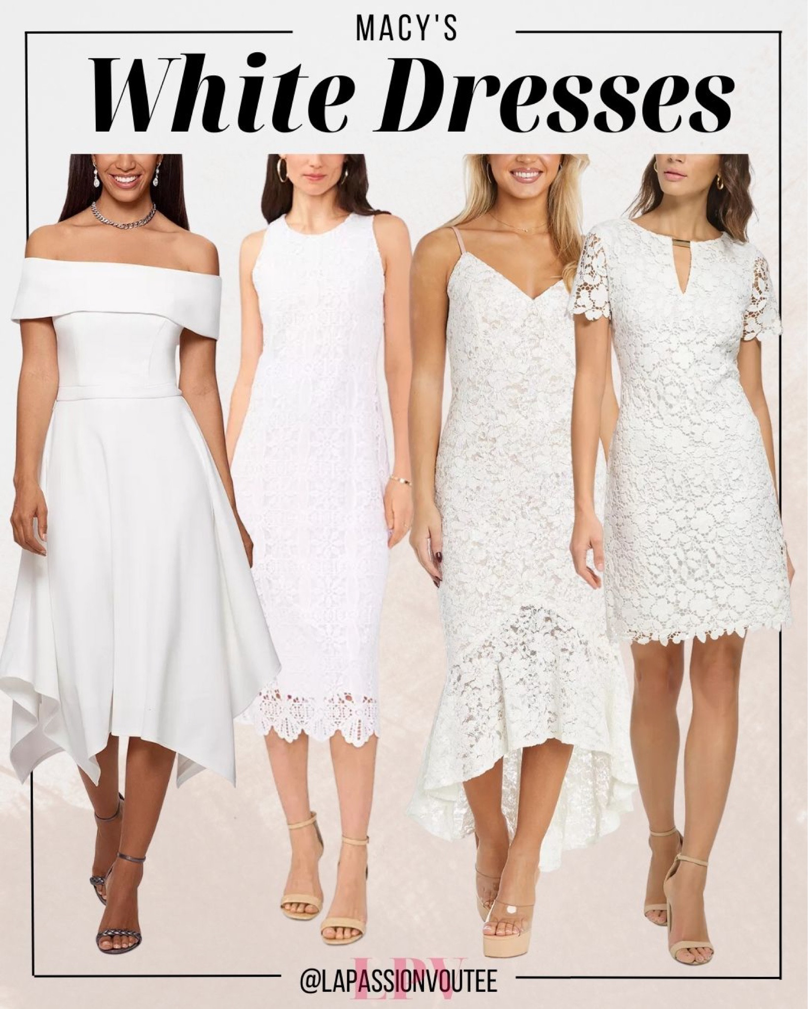 Macy’s // spring fashion // spring style // wedding guest dresses // wedding guest outfit // white dresses // spring dresses // formal dresses // graduation dresses
#Macy’s #WeddingGuest #MacysFashion #MacysFinds #MacysBestSellers

#LTKwedding #LTKSeasonal #LTKFind