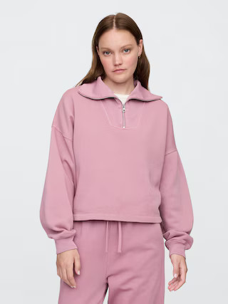 Oversized Quarter-Zip Sweatshirt | Gap Factory