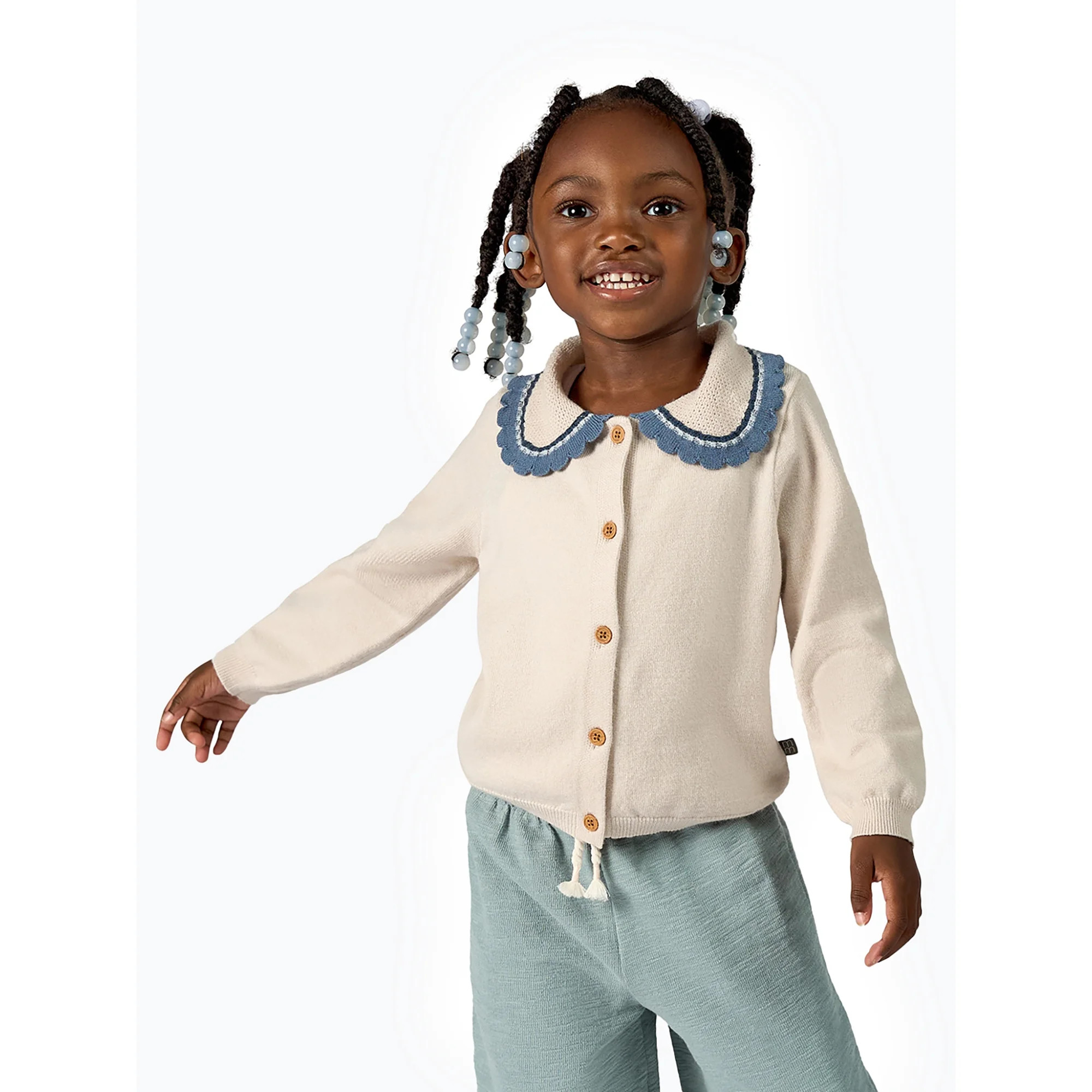 Modern Moments by Gerber Toddler Girl Pointelle Collared Cardigan Sweater, Sizes 12M-5T | Walmart (US)