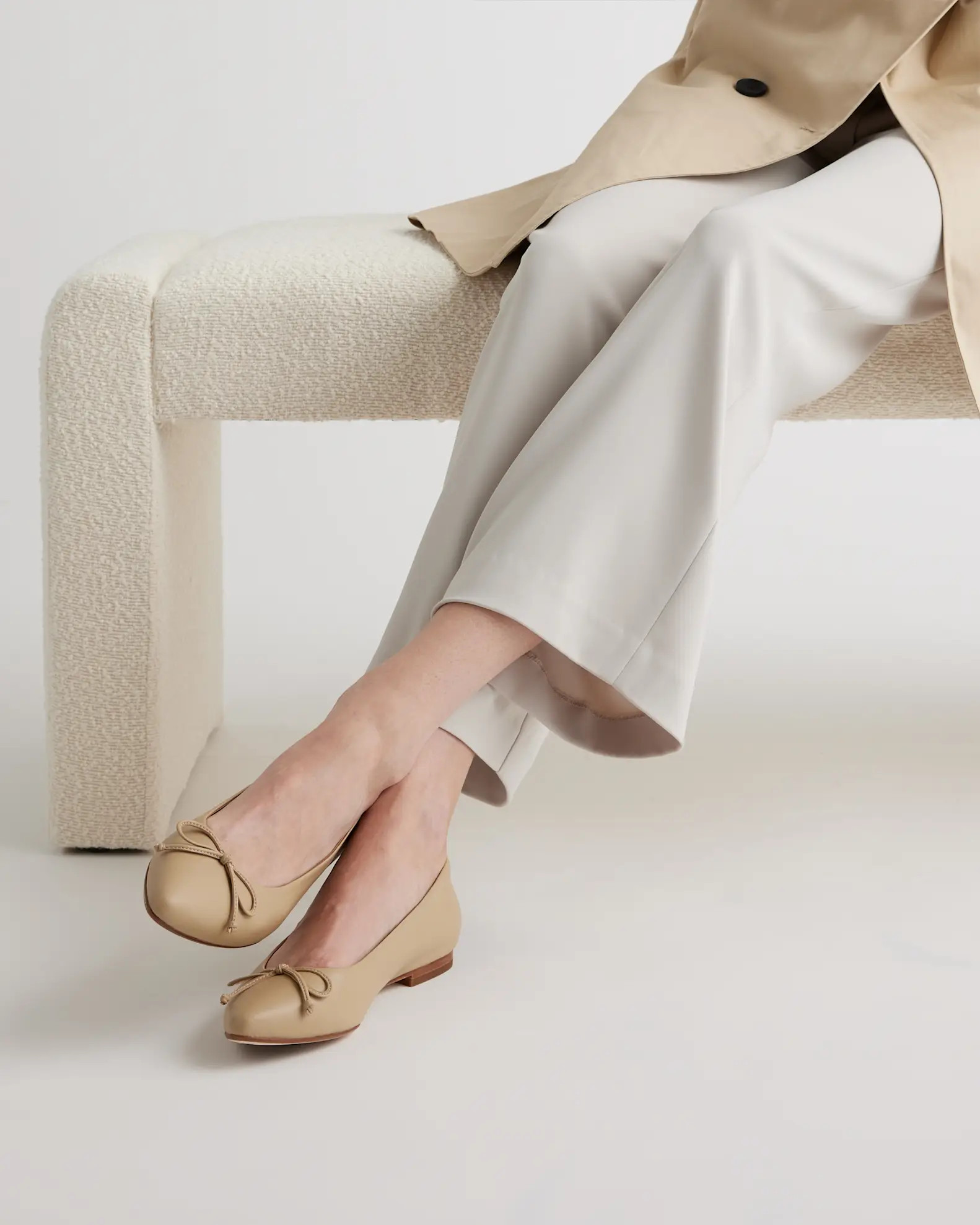 Women's Italian Leather Pointed Bow Flat | Quince