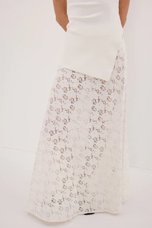 LOULA WHITE LACE SKIRT | DISSH