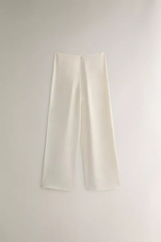 BEIGE SILK PANTS | Zara US