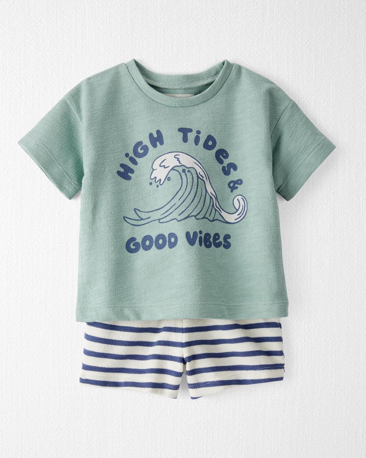 Blue Stripe Baby High Tides 2-Piece Set Made with Organic Cotton | carters.com | Carter's