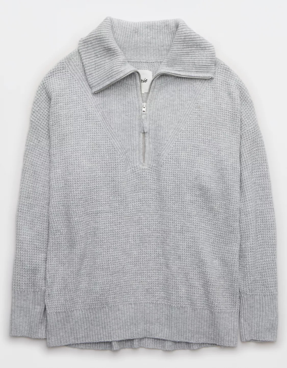 Aerie CozyUp Waffle Quarter Zip Sweater | Aerie