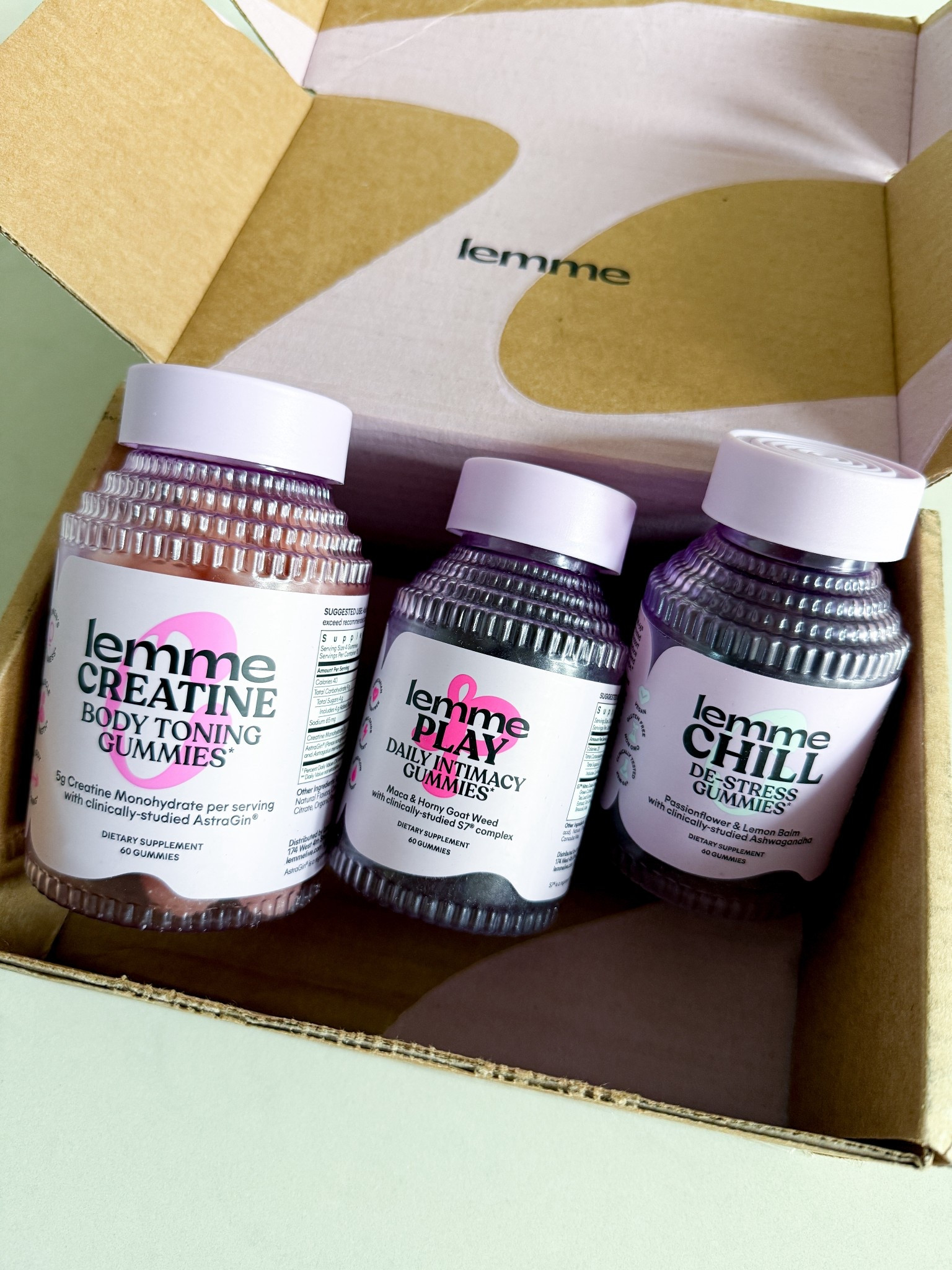 A Lemme haul that covers all the bases. Creatine gummies for body toning, Chill gummies for de-stressing, & Play gummies for, well, you know. Kourtney Kardashian’s supplement line is genuinely one of my favorites right now & I love that it makes my wellness routine feel a little more fun. All three are linked on LTK if you want to try them for yourself.  @Lemme 

Lemme gummies - Lemme supplements - Kourtney Kardashian supplements - creatine gummies - body toning gummies - de-stress gummies - ashwagandha gummies - wellness gummies - daily supplements for women - stress relief supplements - creatine for women - intimacy supplements - women’s wellness routine - LTK wellness finds - supplement haul - healthy lifestyle finds - gummy vitamins for women - natural stress relief - women’s health supplements - LTK health finds - Lemme Chill - Lemme Creatine - Lemme Play - wellness must haves​​​​​​​​​​​​​​​​

#LTKActive #LTKselfcare #LTKfitnessgoals