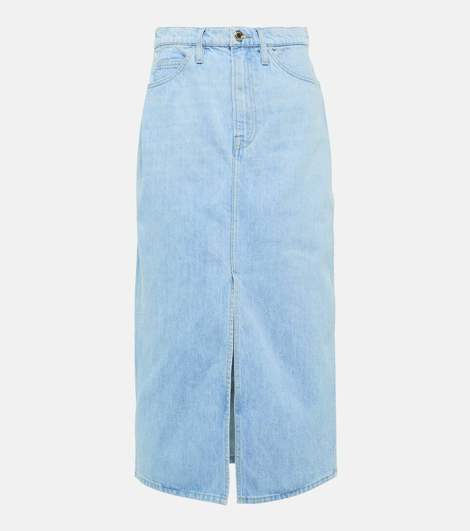 Le Italien high-rise denim midi skirt | Mytheresa (UK)