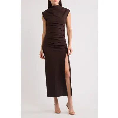 Line & Dot Robin Midi Dress in Brown at Nordstrom, Size Large | Nordstrom