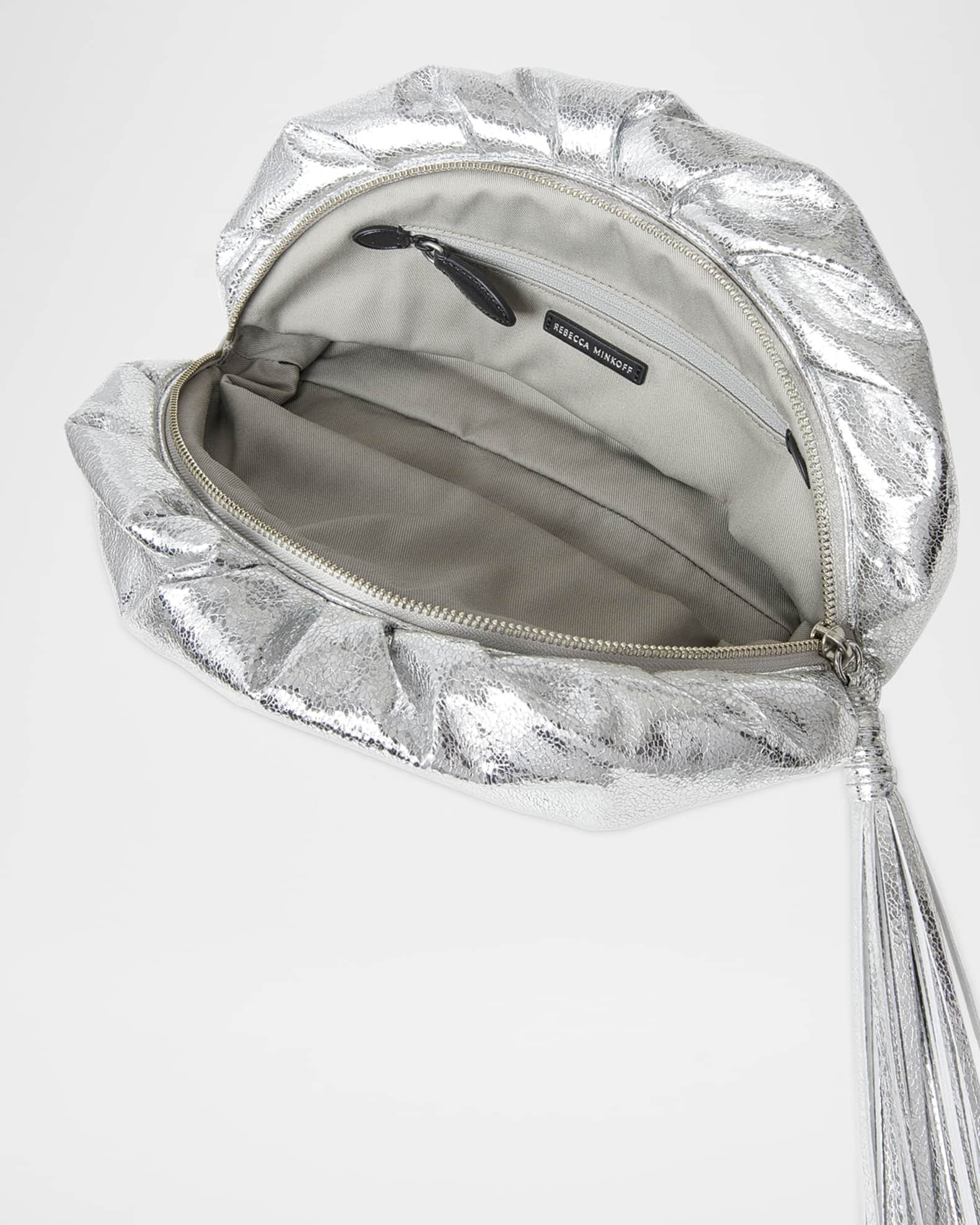 Rebecca Minkoff Ruched Zip Faux-Leather Clutch Bag | Neiman Marcus