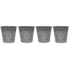 Hosley Set of 4, 4.75'' High Iron Planters/Buckets w/Handles. Ideal for Party, Wedding, Country, ... | Amazon (US)