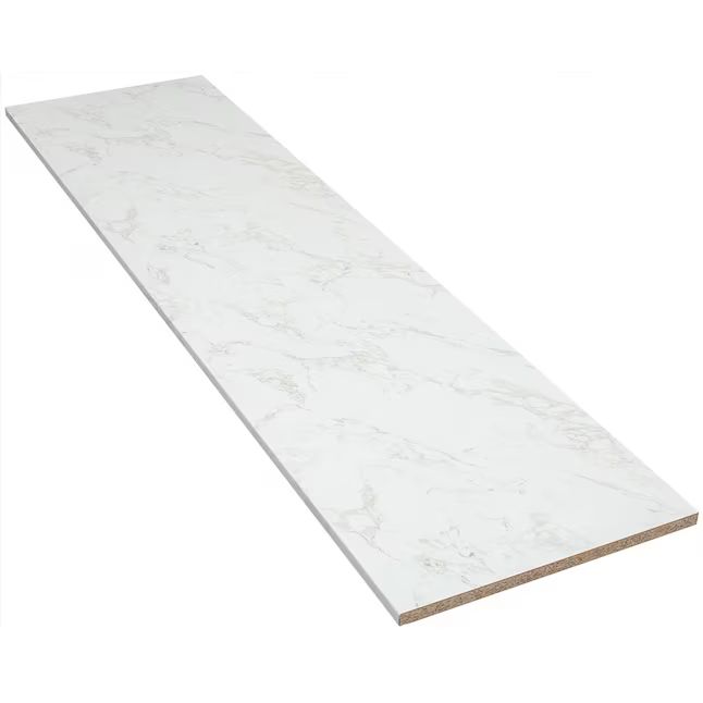Stretta 96-in x 25-in x 1.125-in White Marble Straight Laminate Countertop Lowes.com | Lowe's