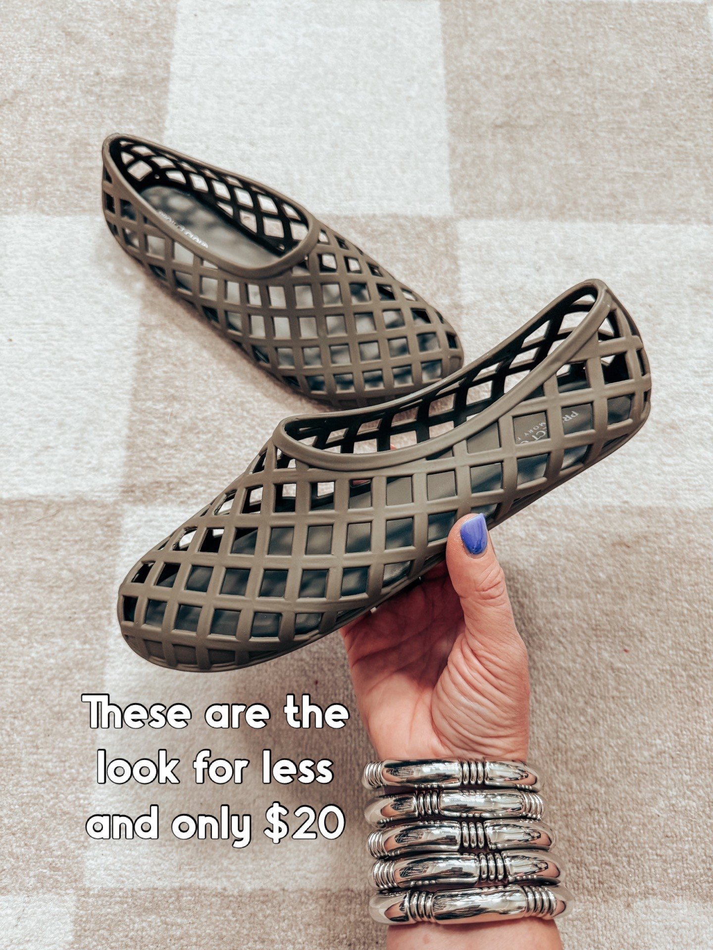 These jelly’s are an amazing look for less and only $20!! The real ones are $50! 👏🏼
They run true to size.  


#LTKStyleTip #LTKOver40 #LTKShoeCrush